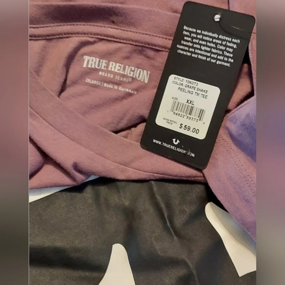 NWT True Religion Men's Grape Shake Peeling TM Tee ~sz XXL